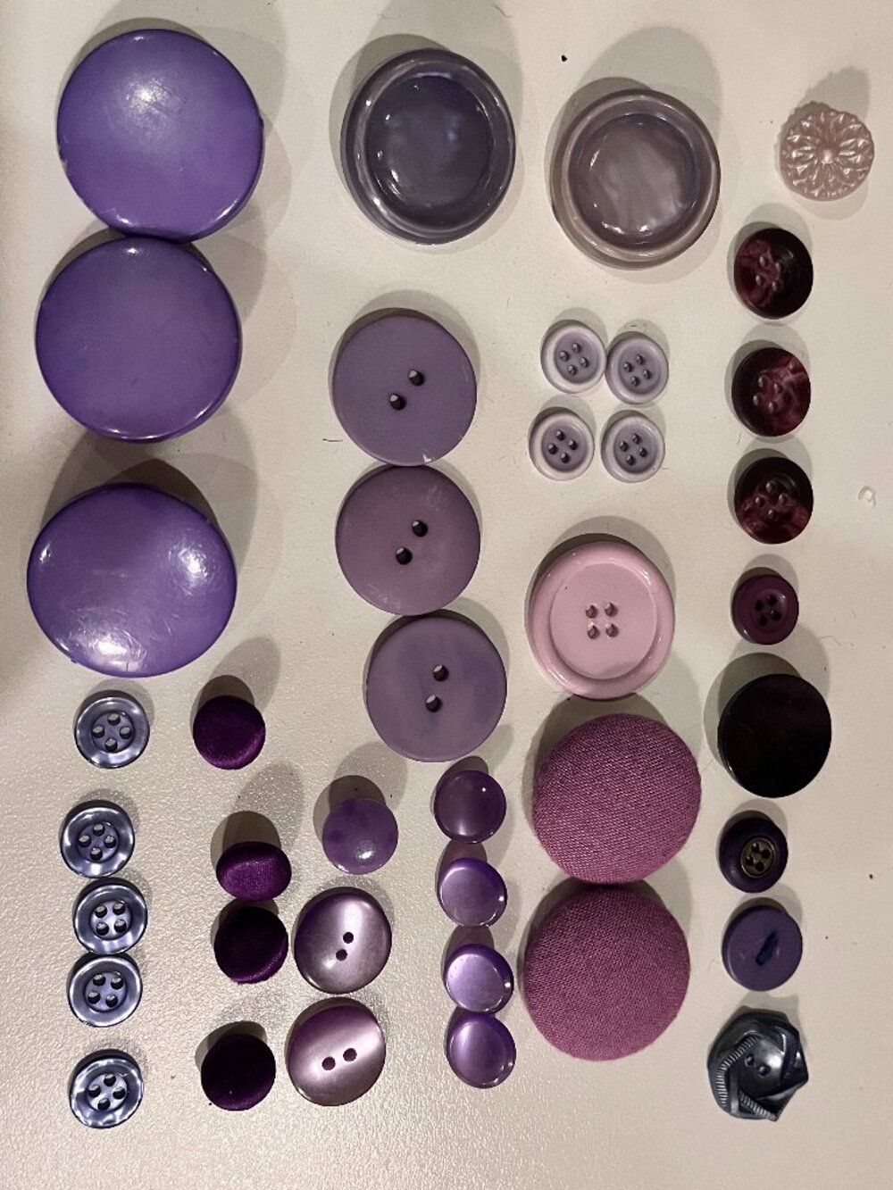 40 PC Set Vintage Miscellaneous Buttons  Purple Variety